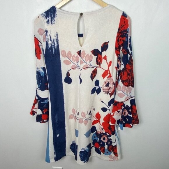 Anthropologie Maeve Floral Knit Bell Sleeve Bohemian Dress XS Anthousai Hippie - Picture 14 of 15